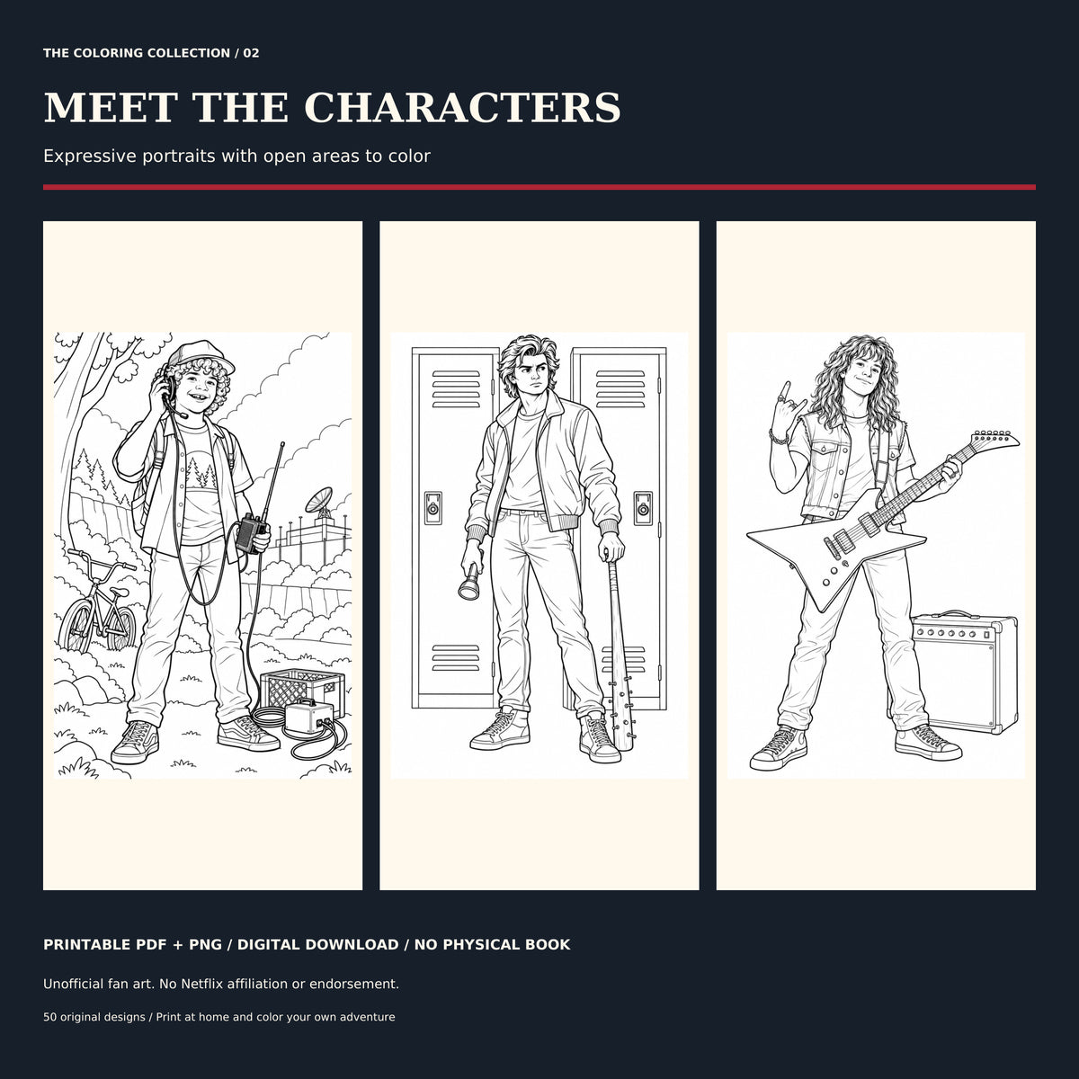 Beyond Hawkins: Stranger Things Coloring Book – 50 Printable Pages