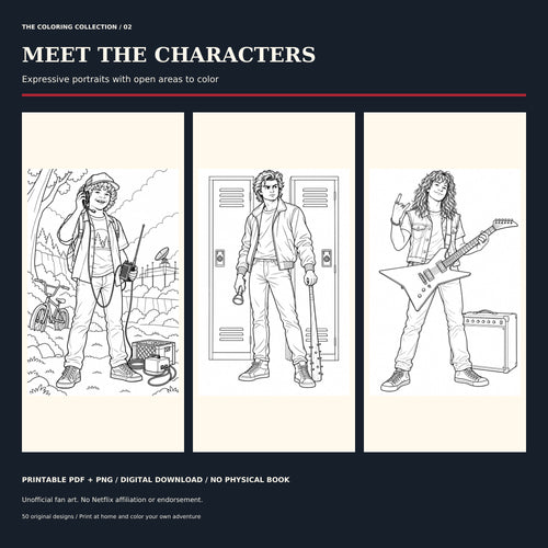 Beyond Hawkins: Stranger Things Coloring Book – 50 Printable Pages