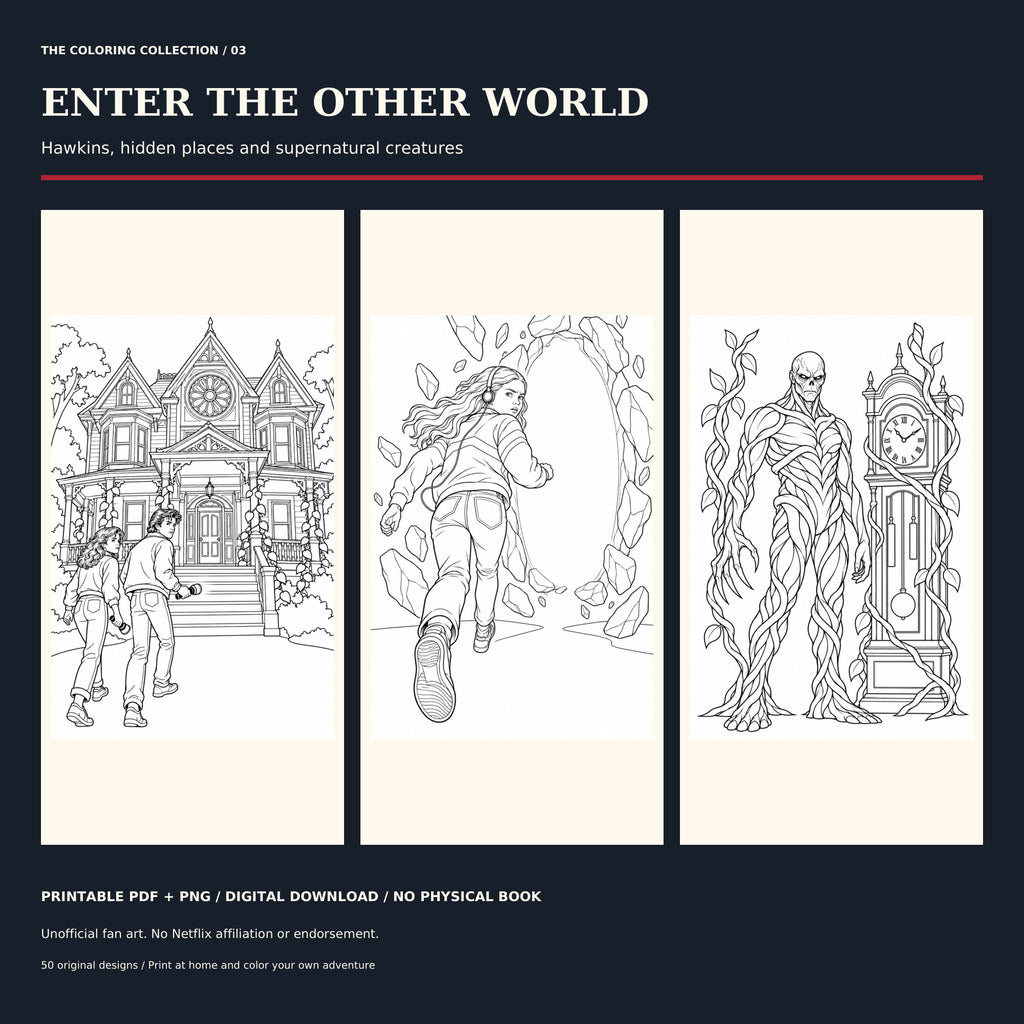 Beyond Hawkins: Stranger Things Coloring Book – 50 Printable Pages