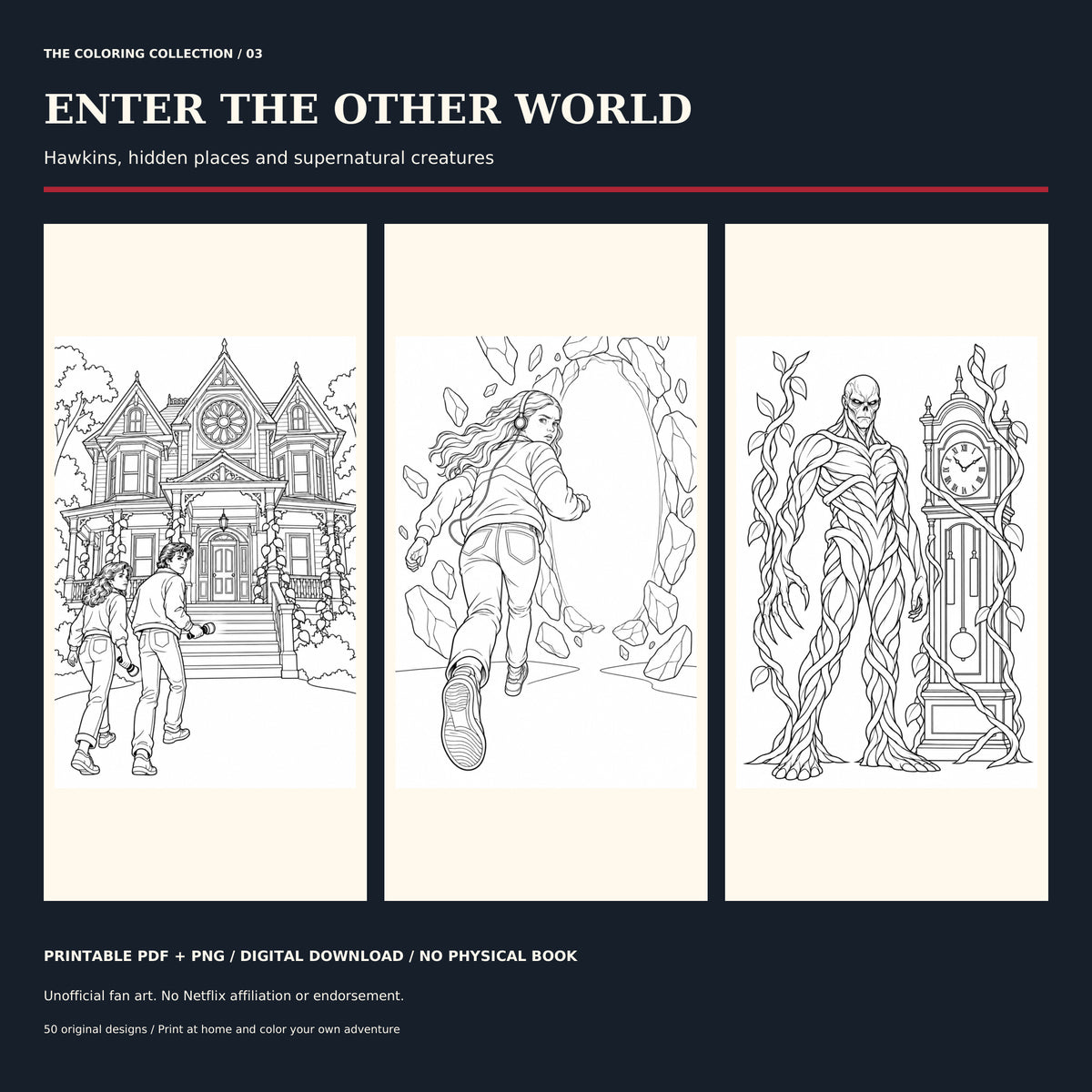 Beyond Hawkins: Stranger Things Coloring Book – 50 Printable Pages