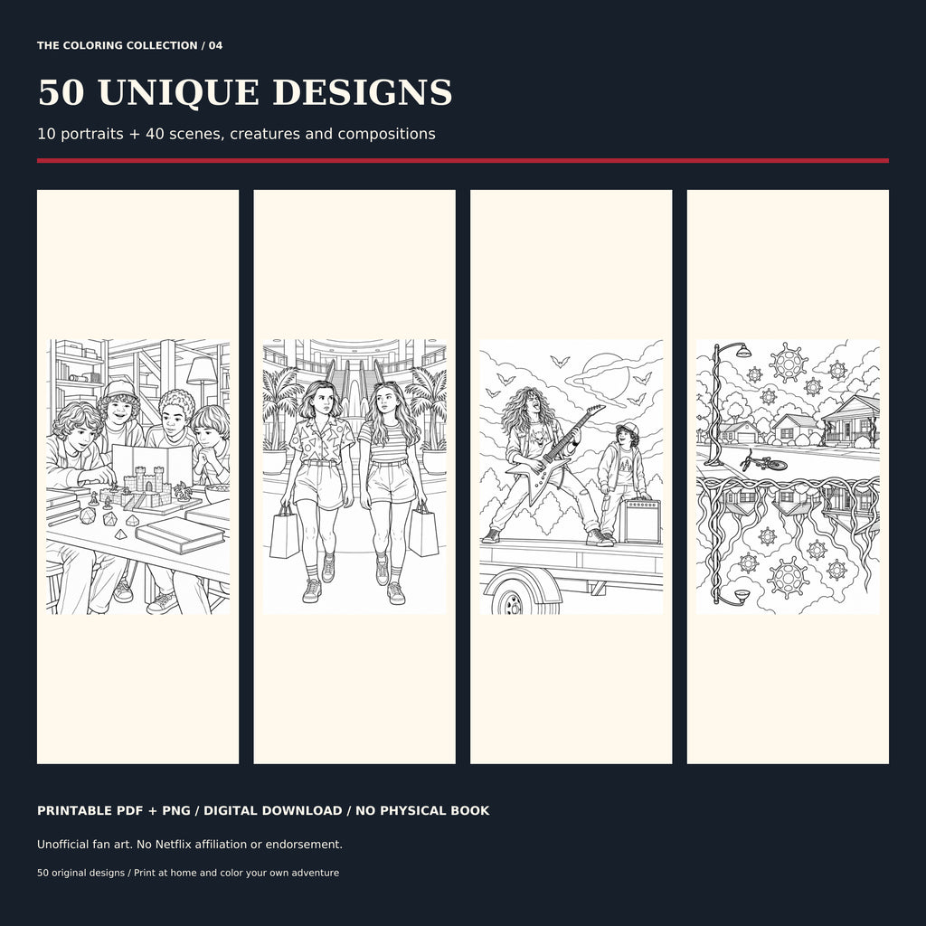 Beyond Hawkins: Stranger Things Coloring Book – 50 Printable Pages