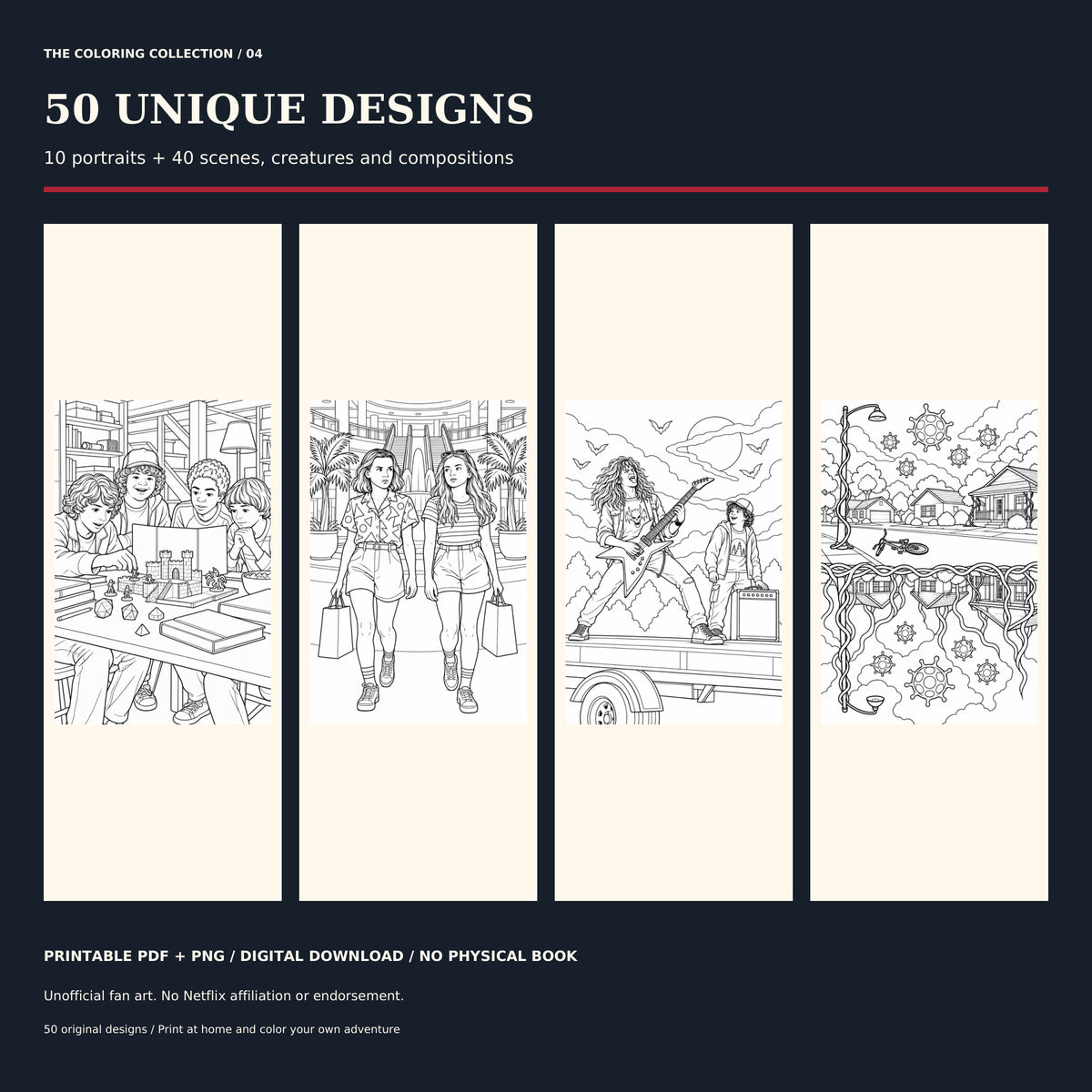 Beyond Hawkins: Stranger Things Coloring Book – 50 Printable Pages
