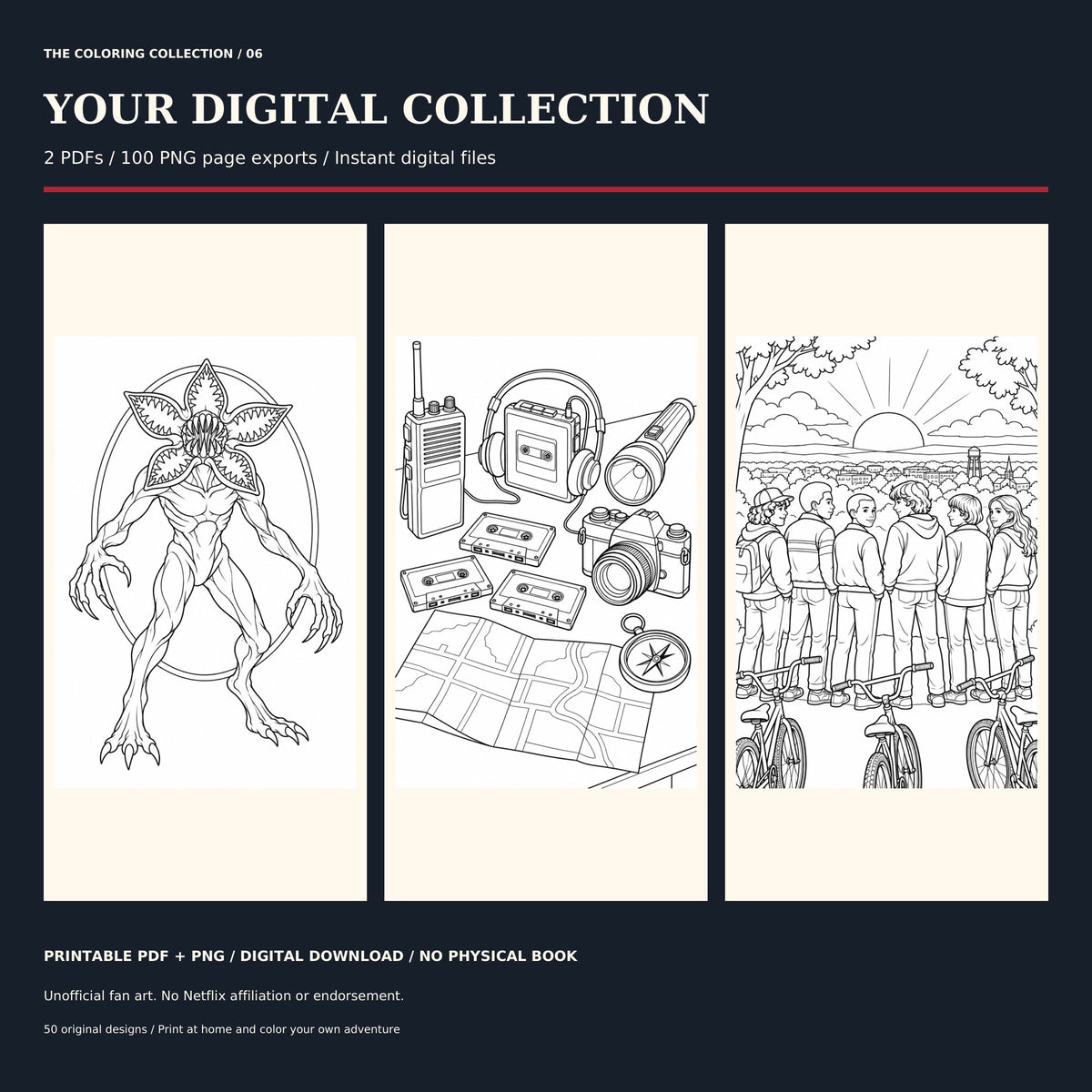 Beyond Hawkins: Stranger Things Coloring Book – 50 Printable Pages
