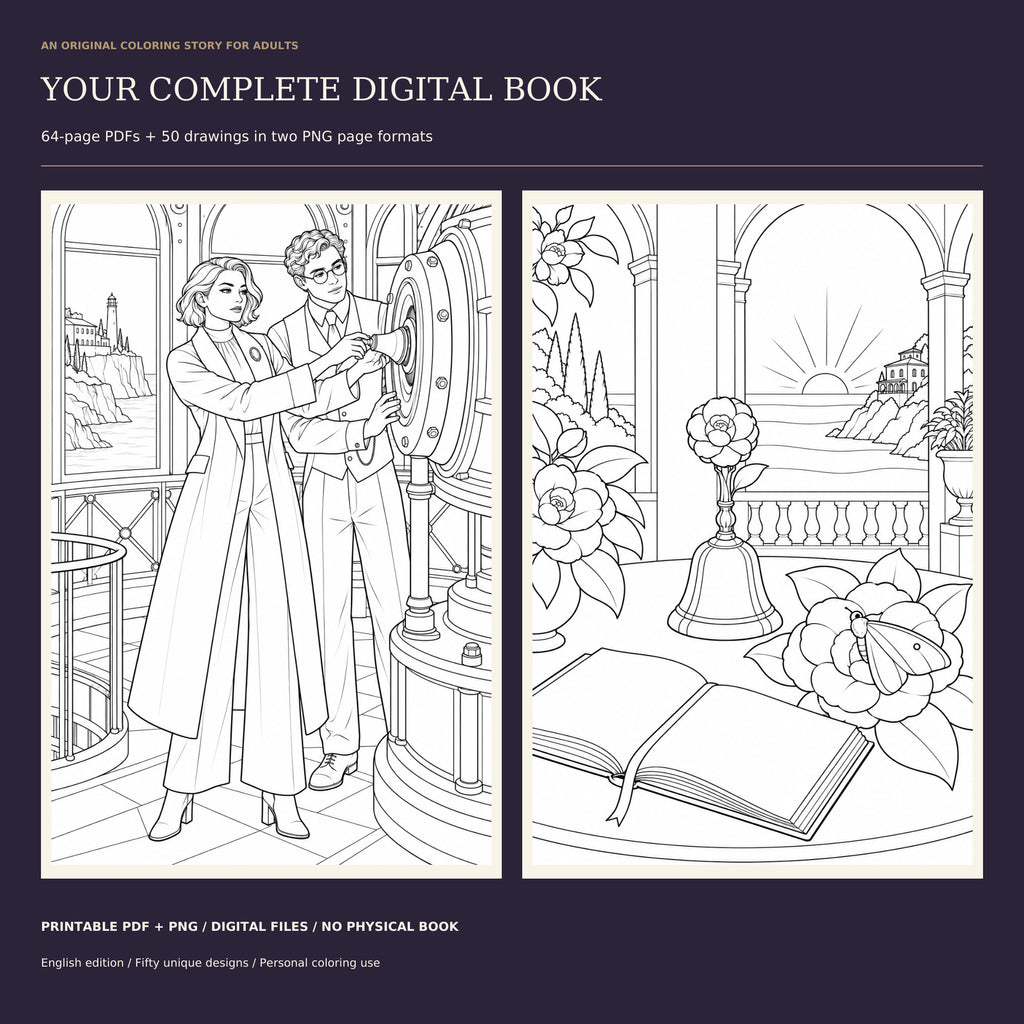 The Thirteenth Bell: A Gothic Mystery Coloring Book
