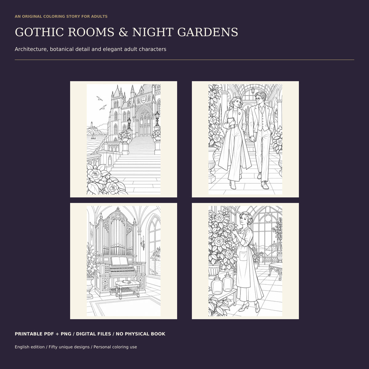 The Thirteenth Bell: A Gothic Mystery Coloring Book