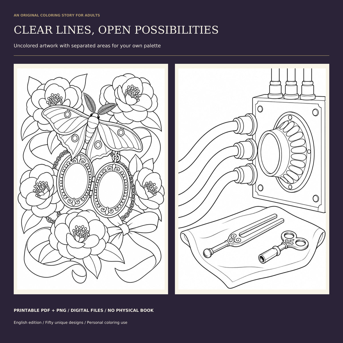 The Thirteenth Bell: A Gothic Mystery Coloring Book
