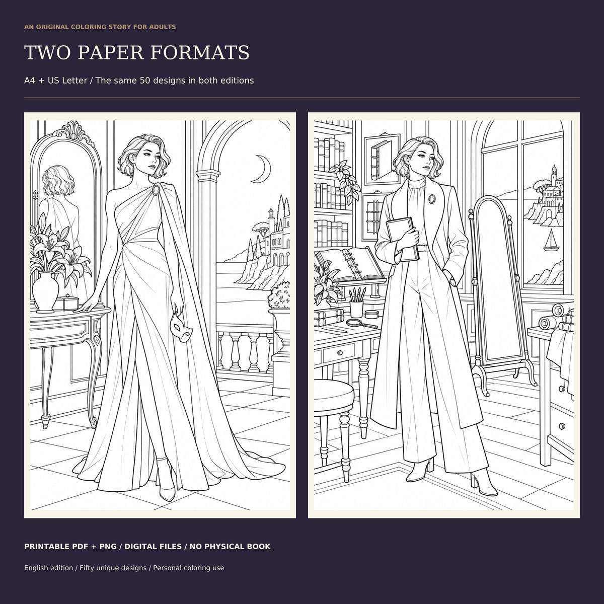 The Thirteenth Bell: A Gothic Mystery Coloring Book